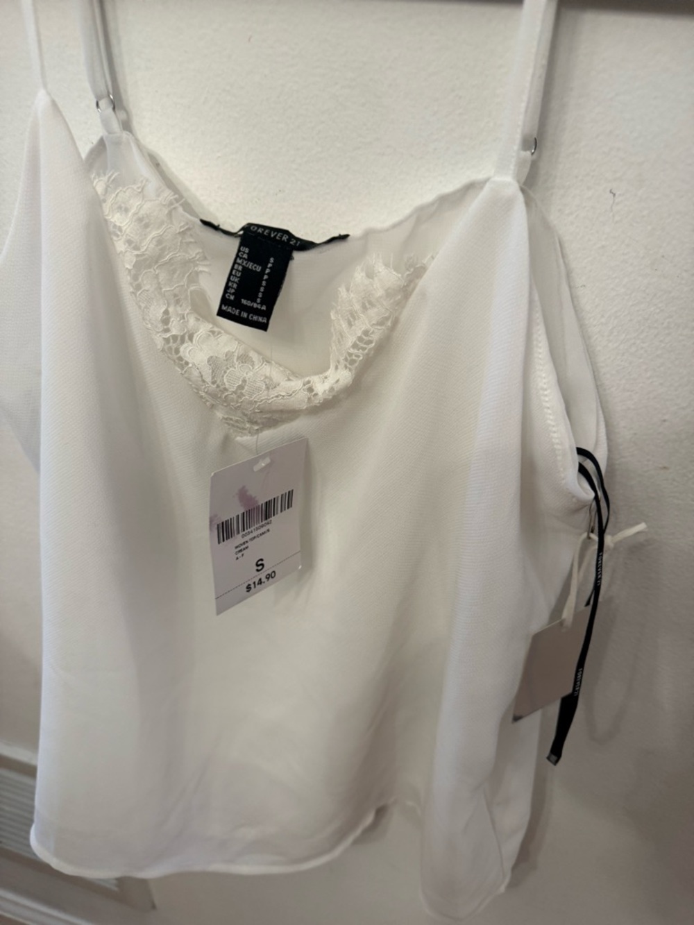 Forever 21 White Lace Trim Slip Cami